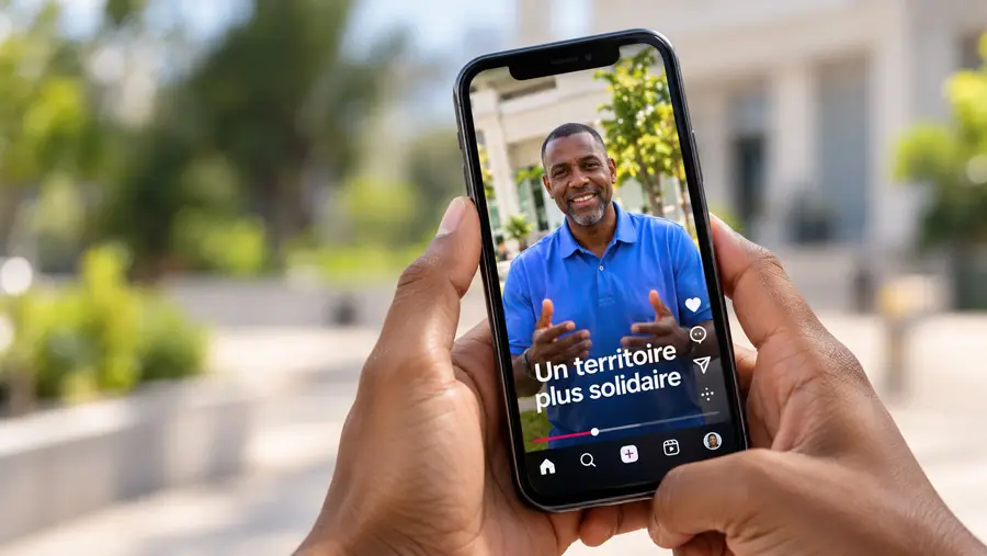 Une vidéo de terrain diffusée sur un smartphone.